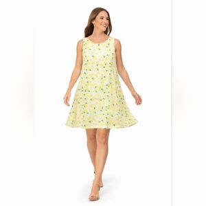🍋 Pappagallo Lemon Print Sleeveless A-Line Dress Medium Summer